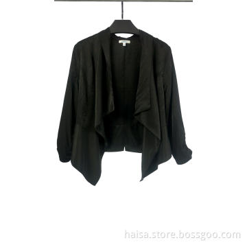 Black Blazer With Long Sleeves With Lapels